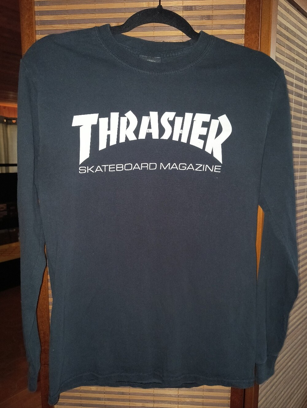 Thrasher Black Long-Sleeve Skateboard Magazine Logo Tee